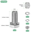 thumbnail image 3 of Uxcell 10-Pack Hex Head Screw Bolt with Nuts Flat & Lock Washers M10x22mm, 3 of 6