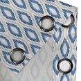 thumbnail image 4 of Ambesonne Ikat Grommet Curtain, Aquatic Geometric Ovals, 50" x 108", Blue Beige White, 4 of 6