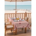 thumbnail image 2 of Outdoor Tablecloth with Umbrella Hole for Patio/Picnic/Party/Camping, Pink Floral Waterproof Table Cloth Rectangle Table Cover Washable, Circular Flowers Ethnic Abstract Aesthetic (60"x 120"), 2 of 8