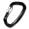 thumbnail image 2 of 25KN Screw Locking Gate Carabiner Heavy Duty D-shape Buckle Pack D-ring Carabiner Climbing Rappelling Canyoning Hammock Locking Clip, 2 of 7