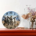 thumbnail image 2 of Y999 10” Silent Non-Ticking Horse Wall Clock with Rustic PVC Frame for Home Decor, 2 of 7