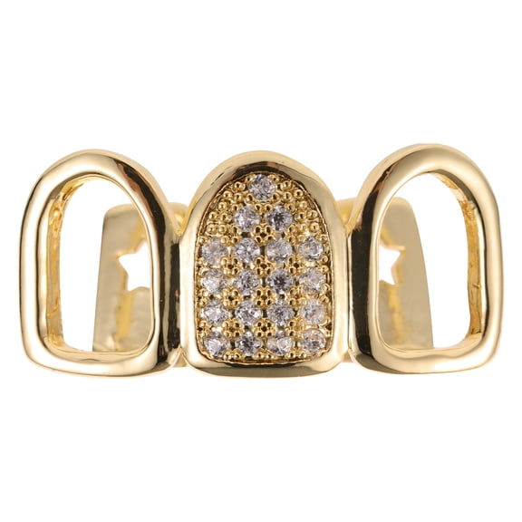DESIGNICE 1 Set Unique Tooth Gem in Gold Color for Men and Women Charming Teeth Grills in Hip Hop Style for Parties and Special Occasions