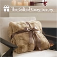 thumbnail image 2 of JERFIT Faux Fur & Velvet Plush Throw Blanket, Ultra Soft Reversible Luxury Sherpa Fleece Blanket for Couch, Bed, Sofa, 50x60 Inches, Tan, 2 of 10