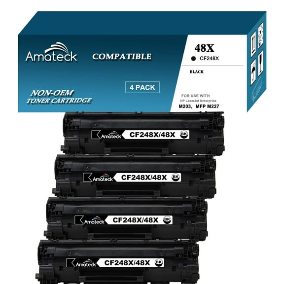 Amateck Compatible Toner Cartridge Replacement for HP CF248X 48X 4 Pack for Pro M15a, M15w, M28a, M28w, M29w