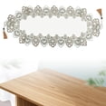 thumbnail image 3 of beisidaer Oval Lace Table Runner Embroidered Tv Cabinet Tablecloth Pendant Tassel Dresser, 3 of 8