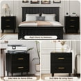 thumbnail image 4 of Black Night Stand, Bedside Table, Nightstands with Drawer Storage Bed Side Table End Table Large Modern Wood Wide Bedside Stand Mid Century Night Stands for Bedroom Living Room Sofa Couch Office, 4 of 8