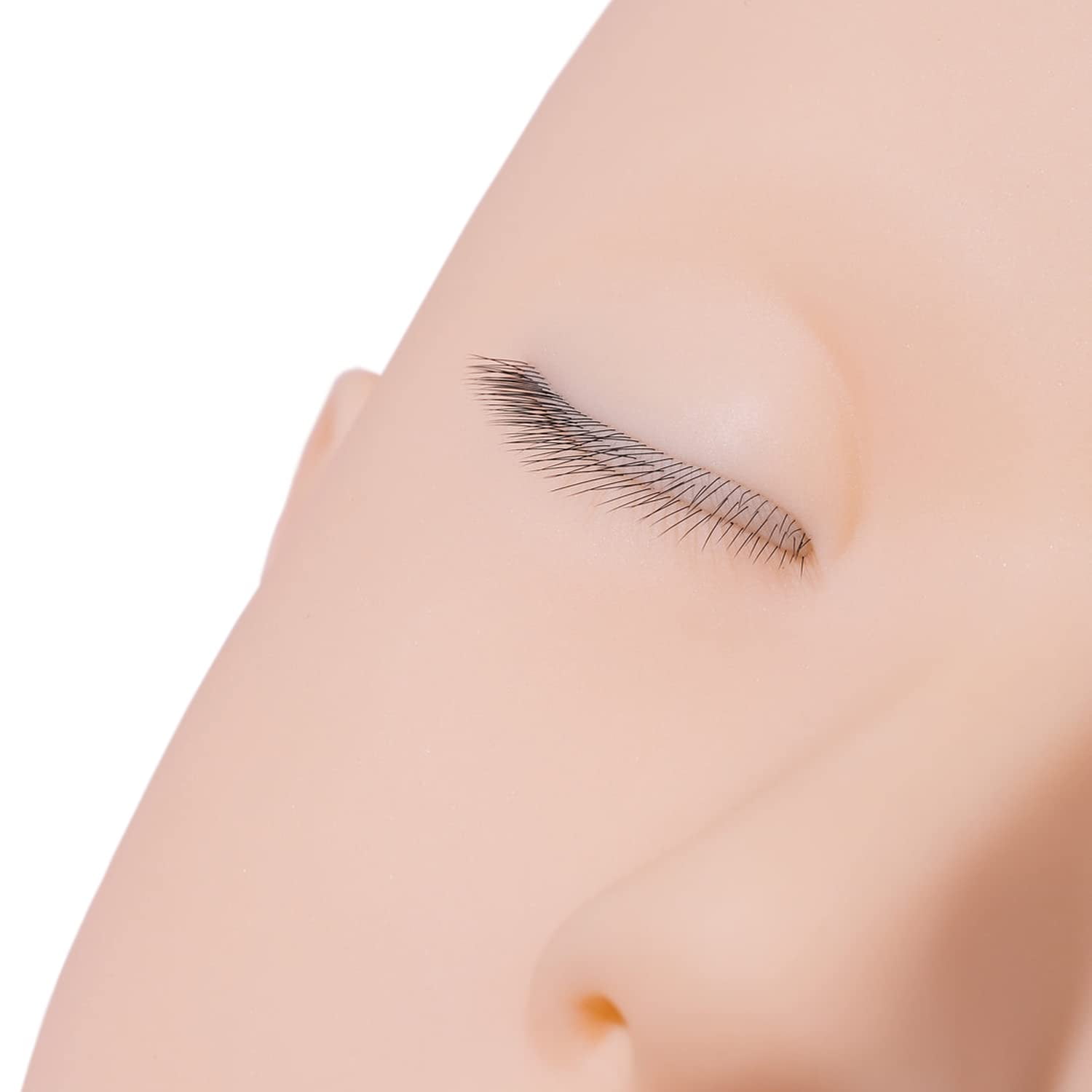 Amber Lash Mannequin Head with Reusable Multi-Layered Lashes For Lash Extension and Permanent Makeup Practice