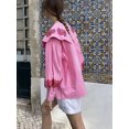 thumbnail image 5 of HH TRAF Blusas elegantes de verano para mujer, blusas con cuello de muñeca decorativo de un solo pecho y manga larga con estampado rosa, camisas nuevas para mujer, 5 of 5