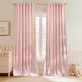 thumbnail image 2 of Baby Pink Velvet Curtains, 2 Panels - Luxury Window Drapes 52 x 108 Inches for Bedroom, Living Room & Home Theater - Room Darkening, Thermal Insulated, Super Soft with Rod Pocket & Back Tab, 2 of 9