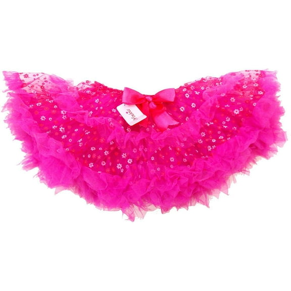 Wenchoice Girl'S Fluffy Hot Pink Flowers Pettiskirt L(5T-6T)