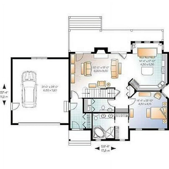 The House Designers: THD-3286 Builder-Ready Blueprints to Build a Craftsman House Plan with Daylight Basement Foundation (5 Printed Sets)