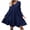 Navy, variant on Fall Dresses For Women 2022 Homecoming Dresses Mini Dress For Women Plus Size Dress V-Neck Long Sleeve Fall Dresses Knee Length Cute Tunic Dress Pleated Ruffle Swing Babydoll Dress