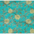 thumbnail image 4 of oneOone Cotton Poplin Twill Turquoise Green Fabric Leaves & Flower Floral Sewing Fabric By The Yard Printed Diy Clothing Sewing Supplies 56 Inch Wide, 4 of 4