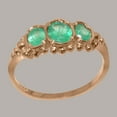 thumbnail image 2 of LBG British Made 18k Rose Gold Natural Emerald Womens Engagement Ring - 33 size options - Size 6, 2 of 6