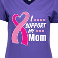 thumbnail image 4 of Inktastic Breast Cancer Awareness I Support My Mom with Pink Ribbon Women's V-Neck T-Shirt, 4 of 5