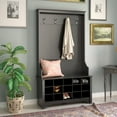 thumbnail image 4 of Prepac Wide Hall Tree And Bench With Shoe Storage, Black, 4 of 11