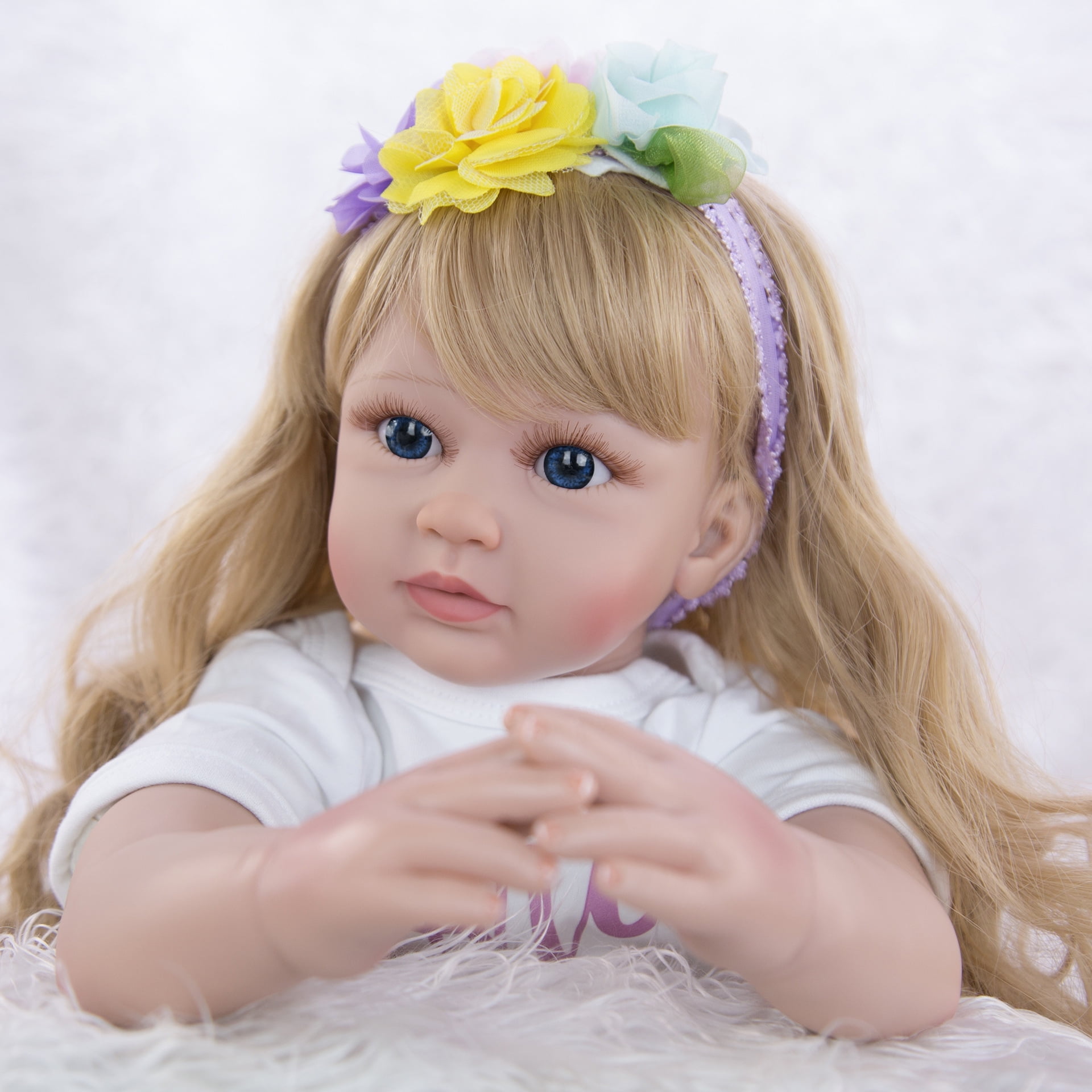 Lifelike Reborn Baby Doll - 24 inch Princess Realistic Newborn Baby Doll with Cloth Body, Handmade Real Life Toddler Doll, Includes Clothes, for Kids Ages 3+