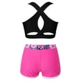 thumbnail image 2 of Hansber Kids Girls 2 Piece Dance Sport Outfit Crop Top with Shorts Set for Gymnastics Dancing or Gardenia Rose 8, 2 of 7