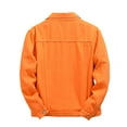 thumbnail image 5 of MIXUE Mens Coats And Jackets Autumn Winter Solid Color Lapel Button Down Long Sleeve Loose Casual Coat Activewear,Orange,XXXL, 5 of 9