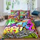 thumbnail image 1 of Hop Funda Nórdica Juvenil Graffiti Pared Juego de Cama para Niños Niñas Adolescentes, 1 of 5