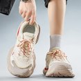 thumbnail image 5 of Men's All White Mesh Chunky Dad Sneakers Shock Absorbing Non Slip Height Increasing Retro Street Walking Shoes, 5 of 5