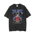 thumbnail image 4 of Camiseta con estampado gótico para hombre, ropa de calle de Hip Hop, Punk, Vintage, lavada, de gran tamaño, de verano, 4 of 5