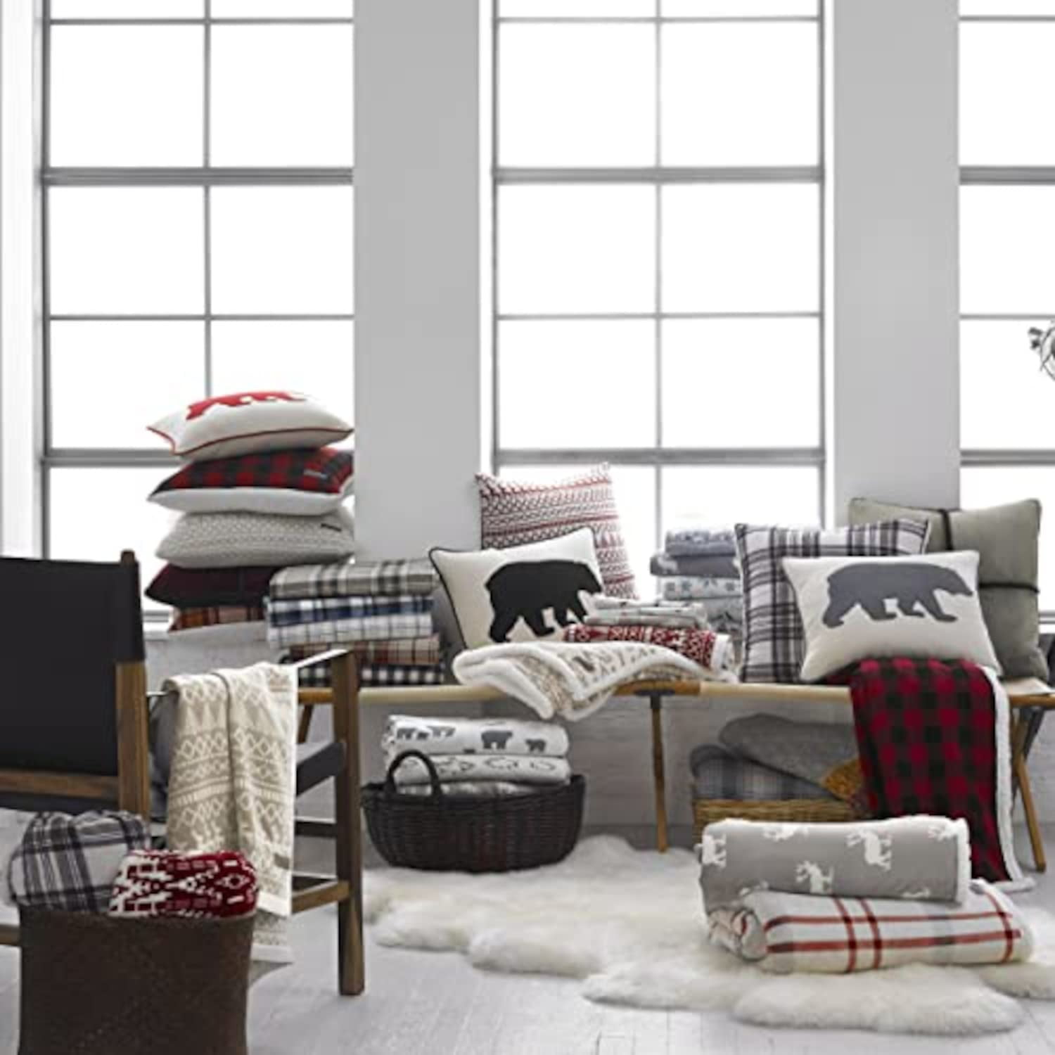 Eddie Bauer Bear Village Ultra Plush Throw 50x60in Off White Walmart
