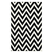 Contemporary Rug - Cambridge Wool Pile -Black/Ivory-Color:Black/Ivory,Design:Contemporary,Shape:Accent,Size:3' 9''L x 2' 3''W