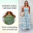 thumbnail image 4 of LKJYER Women  Floral Deep V Neck  Dress, Floral Cami , Summer Long Beach Suspender Dress, Sleeveless Dress, 4 of 8