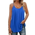 thumbnail image 1 of Innerwin Camisole Solid Color Women Tank Tops Party Sleeveless Loose Cami Blue 3XL, 1 of 5