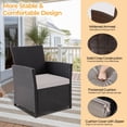 thumbnail image 6 of 4 Pieces Patio Furniture Set, Indoor/Outdoor Rattan Sectional Sofa Conversation Bistro Set for Garden Balcony Backyard Porch Lawn, Black Rattan/Grey Cushion, 6 of 7