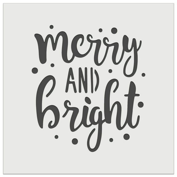 Merry and Bright Christmas DIY Cookie Wall Craft Stencil - 5.5 Inch