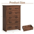 thumbnail image 3 of Costway 5 Drawer Chest Storage Dresser Tall Cabinet Organizer Bedroom Hallway Walnut, 3 of 11