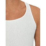 Hanes Mens Tank Tops Undershirt, Moisture-Wicking, Cotton Ribbed Tanks, White or Black/Grey Multipacks