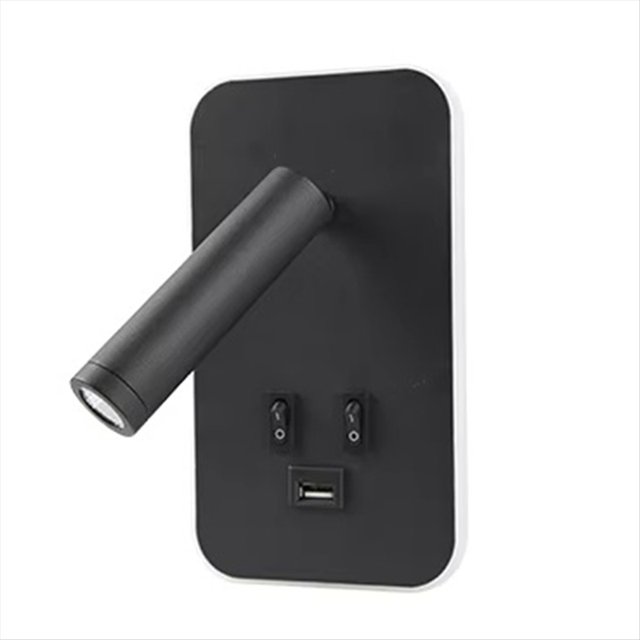 Lámpara de Pared para Mesita de Noche con Interruptor, Puerto USB, de Pared para Dormitorio, Aplique de Pared LED Giratorio para Armario.