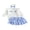 Blue, variant on Toddler Girl Winter Fall Outfit Flower Sweatshirt Layered Skirt Headband
