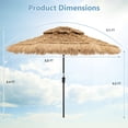 thumbnail image 3 of Gymax 7 FT Hawaiian Style Umbrella Sun-proof Thatched Patio Tiki Umbrella w/8 Ribs, 3 of 10