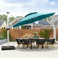 thumbnail image 3 of PURPLE LEAF 13FT Deluxe Round Patio Umbrella, Large Offset Cantilever Umbrella with 360° Rotation, Turquoise Blue, 3 of 14