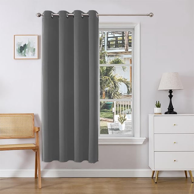 Cortina Blackout Joydeco para puerta, 183 cm de largo, privacidad, color gris claro