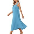 thumbnail image 6 of FAHXNVB Womens Nightgowns Square Neck Ruffle Hem Sleeveless Victorian Sleep Dress Ladies Flowy Long Sleepwear Night Dress, 6 of 7