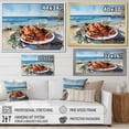 thumbnail image 4 of Designart "Lobster Dinner With A View Of The Ocean" Poinsettias Floater Framed Wall Art Living Room, 4 of 5
