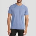 thumbnail image 2 of Men's Cooling Running Shirts Anti Odor Moisture Wicking Breathable Workout Athletic Short Sleeve Lightweight Gym Tee Big and Tall Size XL-5XL Light Blue, 2 of 5