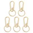 thumbnail image 1 of Llaveros de metal Uxcell, 5 piezas, clip de anillo de llavero, organizador de accesorios de llaves resistentes, dorado, 1 of 7