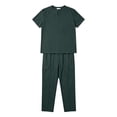 thumbnail image 4 of Scrubs for Men Set - V-Neck Short Sleeve Scrub Top and Cargo Pants - Muti Pockets Men Scrubs Set Army Green, 4 of 8