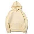 thumbnail image 2 of DODADAWANJ Oversized Hoodies for Men Plus Size Long Sleeve Hoodie Pullovers Loose Fit Casual Solid Sweatshirts with Pocket Khaki XXL, 2 of 5