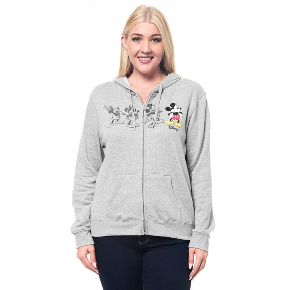 Disney Mickey Plus One Adult Unisex Zip Up Hooded Fleece