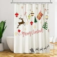 thumbnail image 2 of Christmas Shower Curtain, Fabric Shower Curtain Christmas Tree and Deer, Christmas Bathroom Decor, Christmas Decorations Indoor Home Decor, 150GSM Heavy Duty, 72 X 72 Inches, 2 of 6