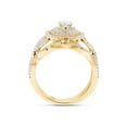 thumbnail image 4 of 2/3 ct.t.w Centre 4MM Round Cut Lab Created Moissanite Diamond Double Halo Bridal Engagement Ring Set In 10K Solid Yellow Gold (G-H Color, VVS1 Clarity,0.66 Cttw)-9, 4 of 7