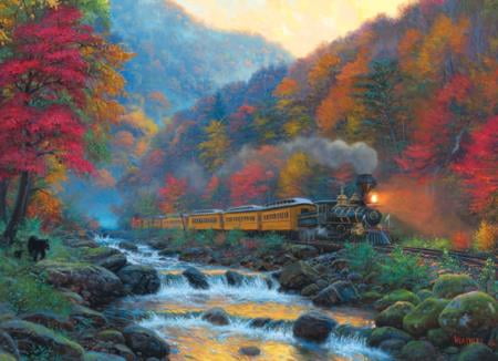 Cobble Hill 1000 Piece Puzzle: Mountain Cascade - Reference Poster
