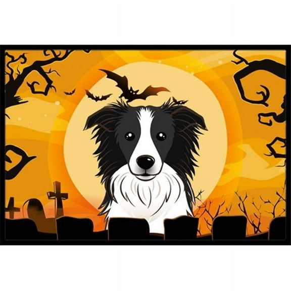 Halloween Border Collie Indoor & Outdoor Mat, 18 x 27 in.